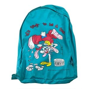 1987 Who Framed Roger Rabbit Vintage Backpack Blue Disney Tough To Be A Toon